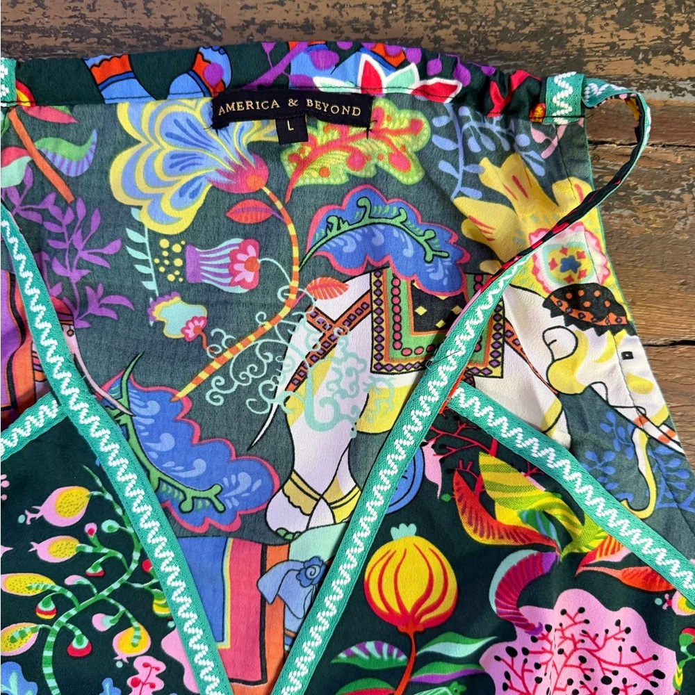 America & Beyond Majestic Nights Vibrant Multicolor Maxi Dress ~ Size Large 💛🍄 - Picture 6 of 9